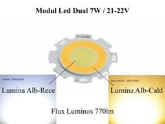 LED COB 28MM - 7W, LUMINA CALD/RECE